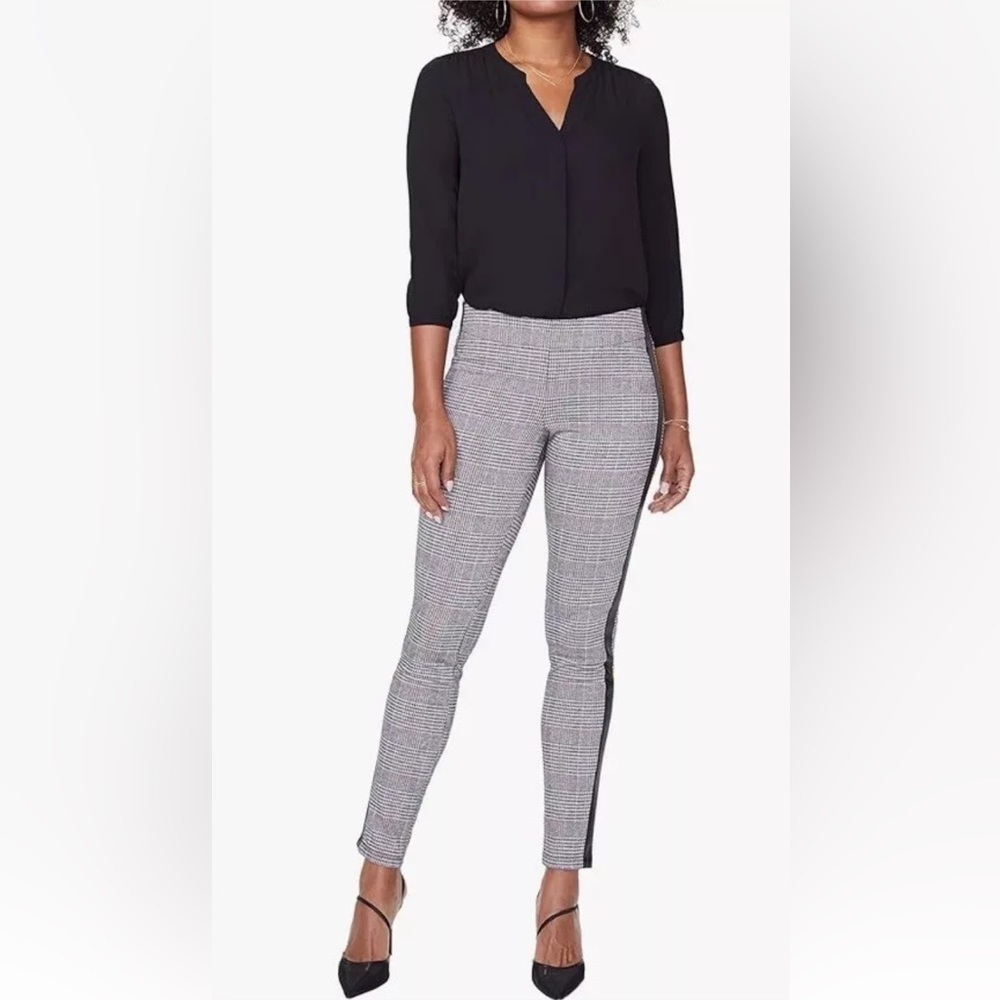 Not Your Daughters Jeans NYDJ Winchester Plaid Ponte Knit Pants Womens 14 (1549)